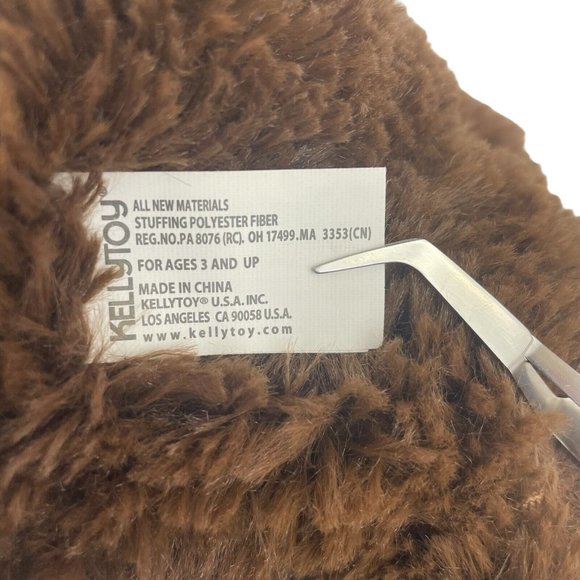 Kellytoy Kid Stuff Sitting Bear 13” Plush Brown Teddy Bear Stuffed Toy Red Bow - Picture 7 of 8